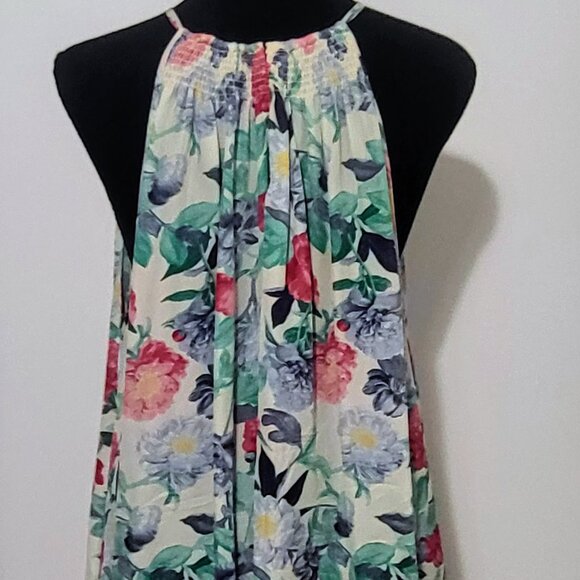 Joie Floral Silk Sleeveless Blouse / Halter Tank - Picture 3 of 9